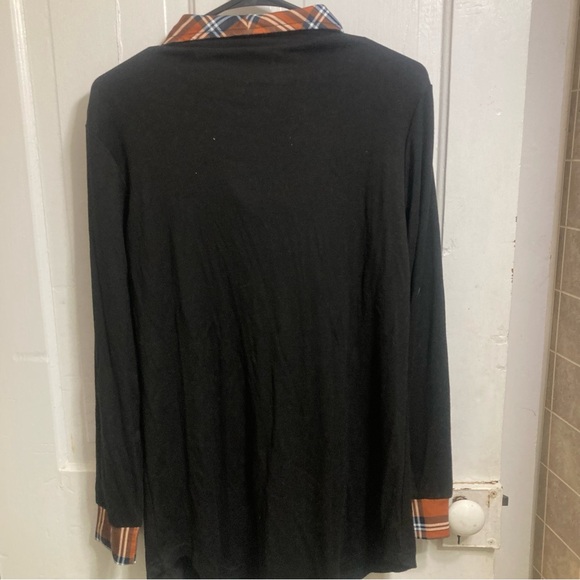 NWOT Womens tunic with plaid trim size medium - Picture 2 of 4